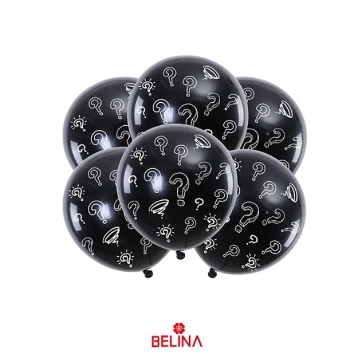 GENERICO - Globos de látex de signo de interrogación 6pcs 30cm