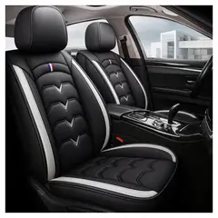 GENERICO - Fundas Cubre Asiento Auto Premium Luxury Negro Blanco