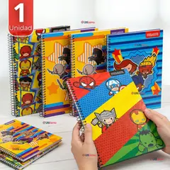 PROARTE - Cuaderno Universitario Marvel Heroes Kawaii 150 Hojas Tapa Gruesa Diseños Surtidos