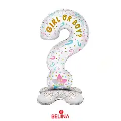 GENERICO - Globo metalico signo de interrogacion girl or boy 40x47x61cm