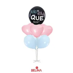 GENERICO - Set de globos revelación de sexo con pedestal 7pcs