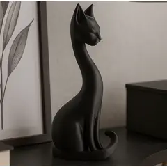 GENERICO - Escultura gato elegante cuello largo