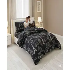 GENERICO - Juego de Cubrecama más Sábanas con chiporro king Extra Suave Térmico Premium