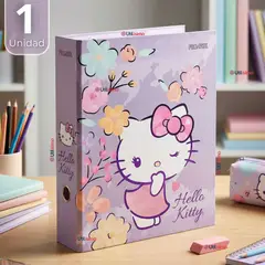 PROARTE - Archivador Lomo Ancho Formato A4 Carta 2 Anillos Hello Kitty Diseño Surtido