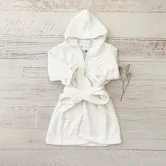 WAWA BABY DESIGN - Bata de Baño Pau Celeste Algodón Pima Bebé