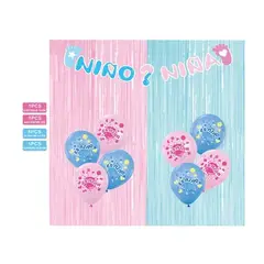 GENERICO - Set de decoracion de revelacion de sexo manchitas 11pcs