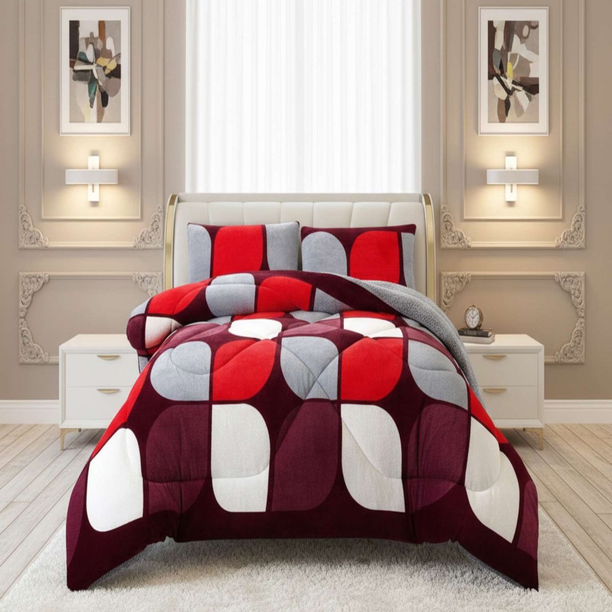 GENERICO - Set de Cubrecama con Chiporro mas sabana Plaza y Media Extra Suave Térmico Premium