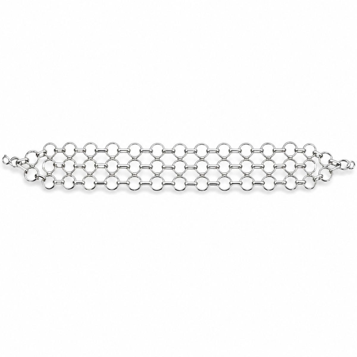 JOYAS MYTOKE - Pulsera Brazalete Plata Ley 980 Argollas Facetadas Exclusiva
