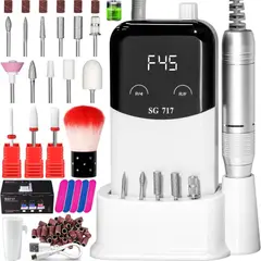 GENERICO - Torno Eléctrico para Uñas – Inalámbrico y de Alta Potencia hasta 45.000 RPM