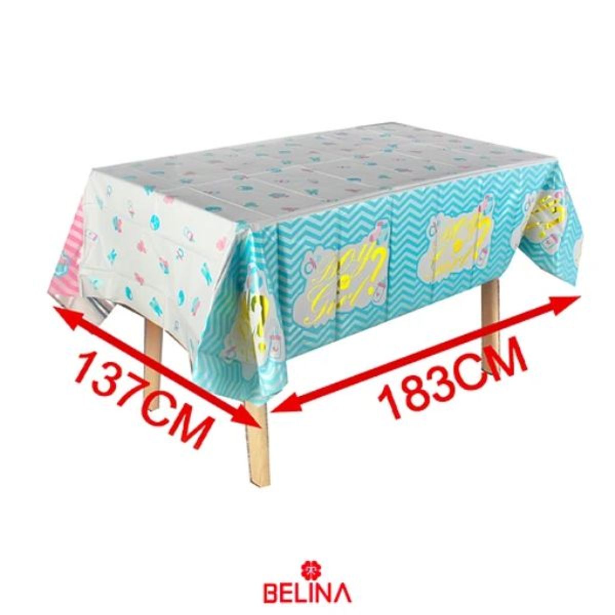 GENERICO - Mantel plastico Boy or Girl rosa-azul 137x183cm