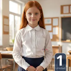 UTILISIMO - Blusa Escolar Camisa Blanca Manga Larga Colegio Para Niñas
