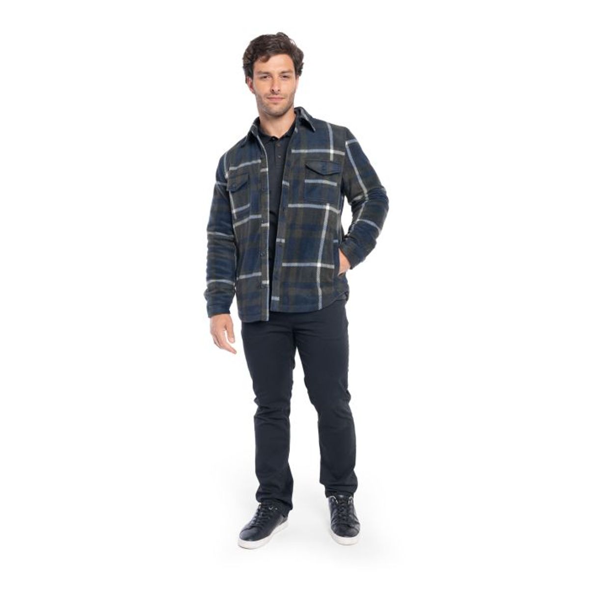 TRUVAL - Chaqueta Micropolar Cuadros Hombre