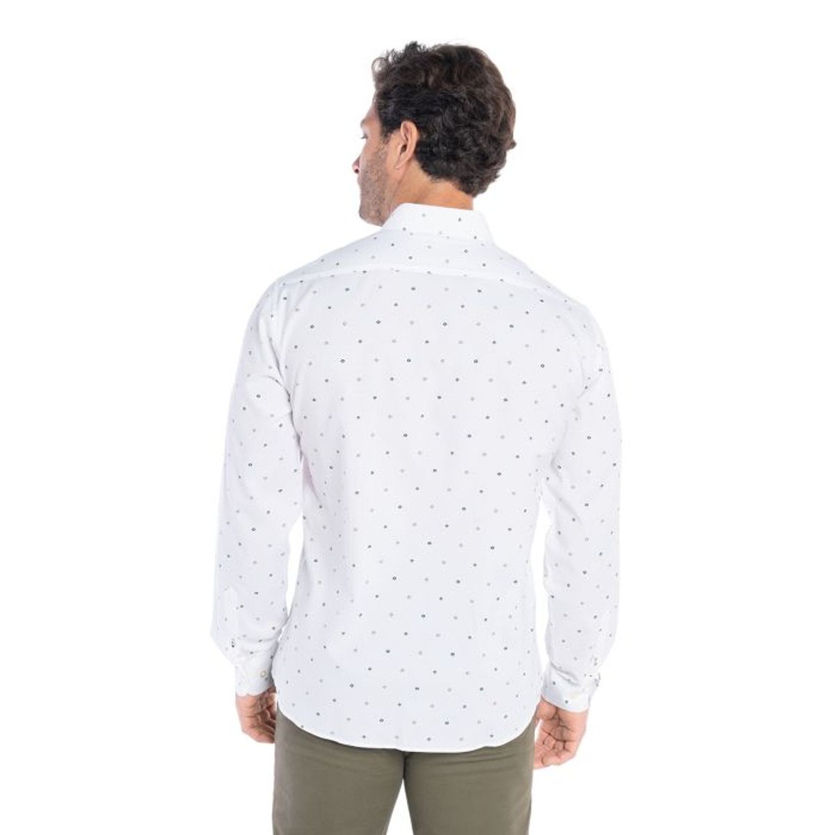 TRUVAL - Camisa Manga Larga Oxford Estampada Hombre
