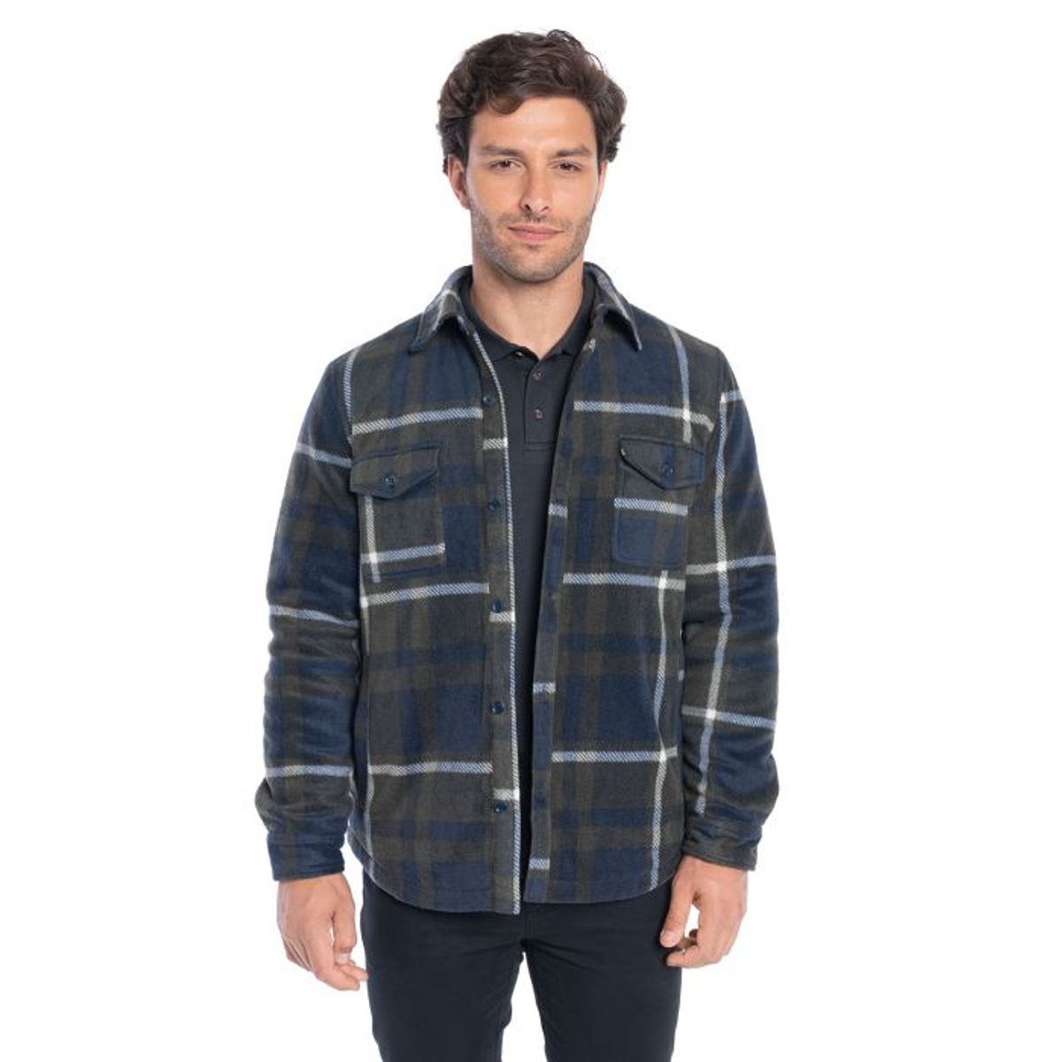 TRUVAL - Chaqueta Micropolar Cuadros Hombre