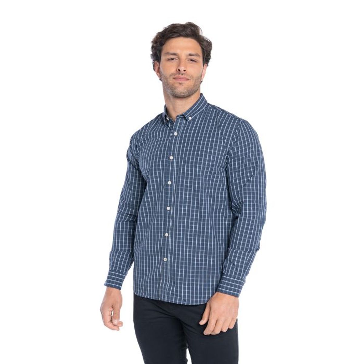 TRUVAL - Camisa Manga Larga Cuadros Hombre