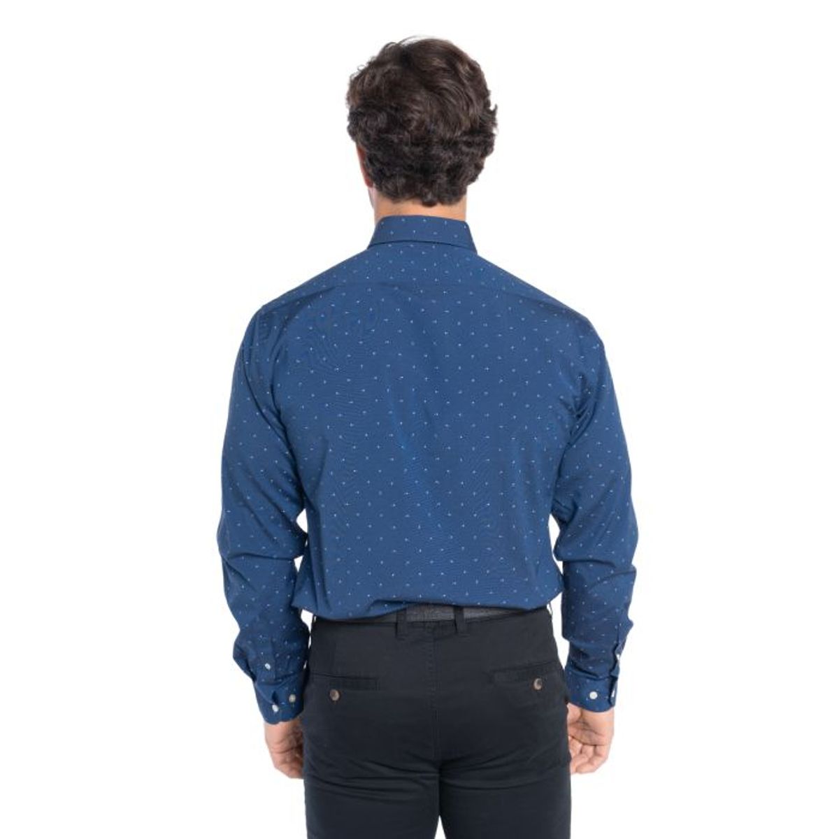 TRUVAL - Camisa Manga Larga Oxford Estampada Hombre