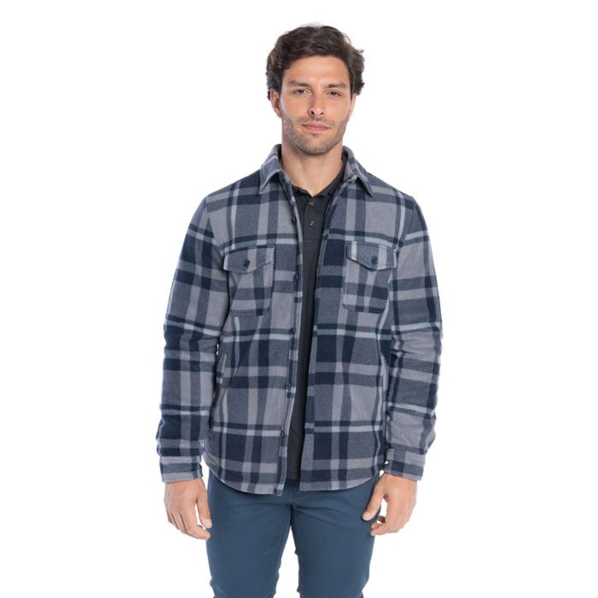 TRUVAL - Chaqueta Micropolar Cuadros Hombre