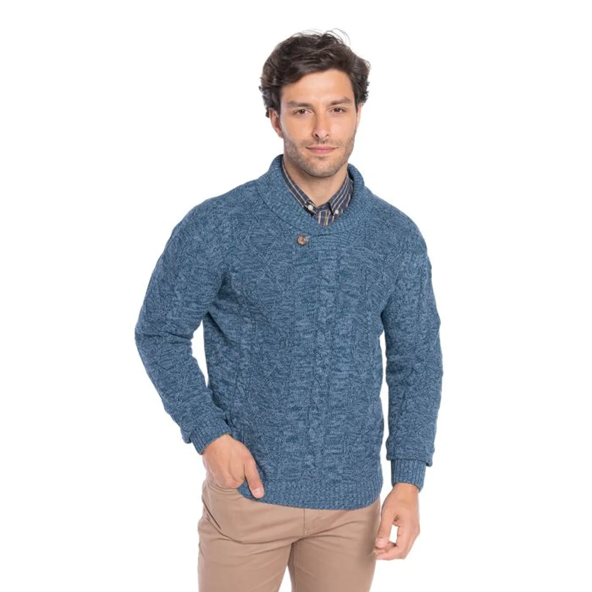 TRUVAL - Sweater Cuello Cruzado Hombre