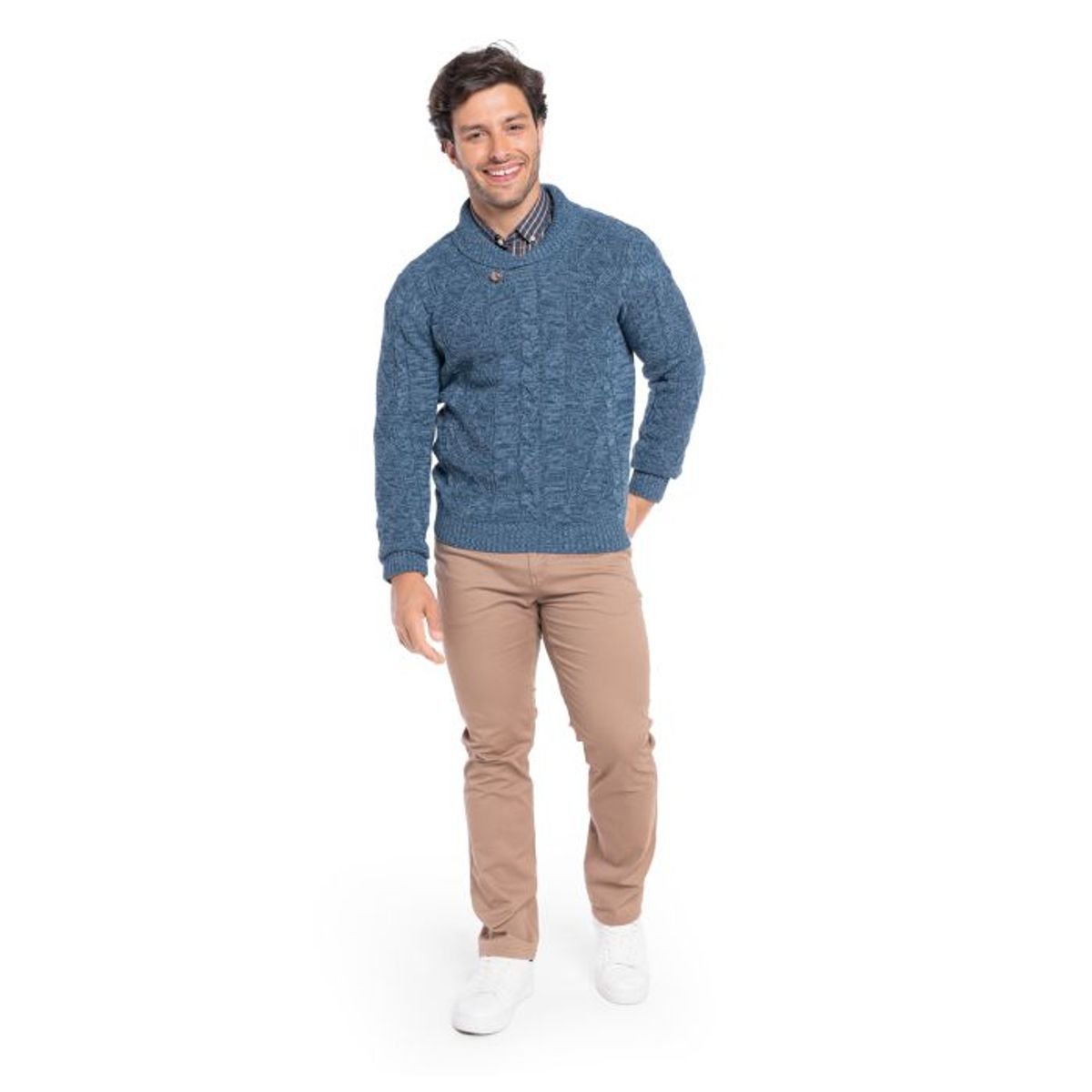 TRUVAL - Sweater Cuello Cruzado Hombre