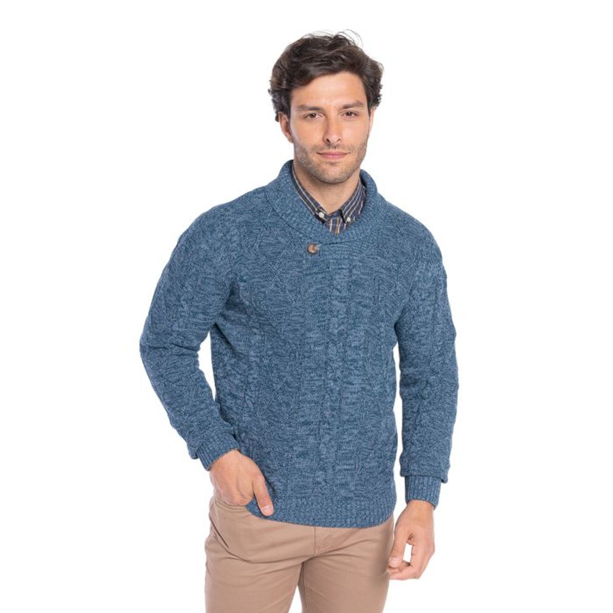 TRUVAL - Sweater Cuello Cruzado Hombre