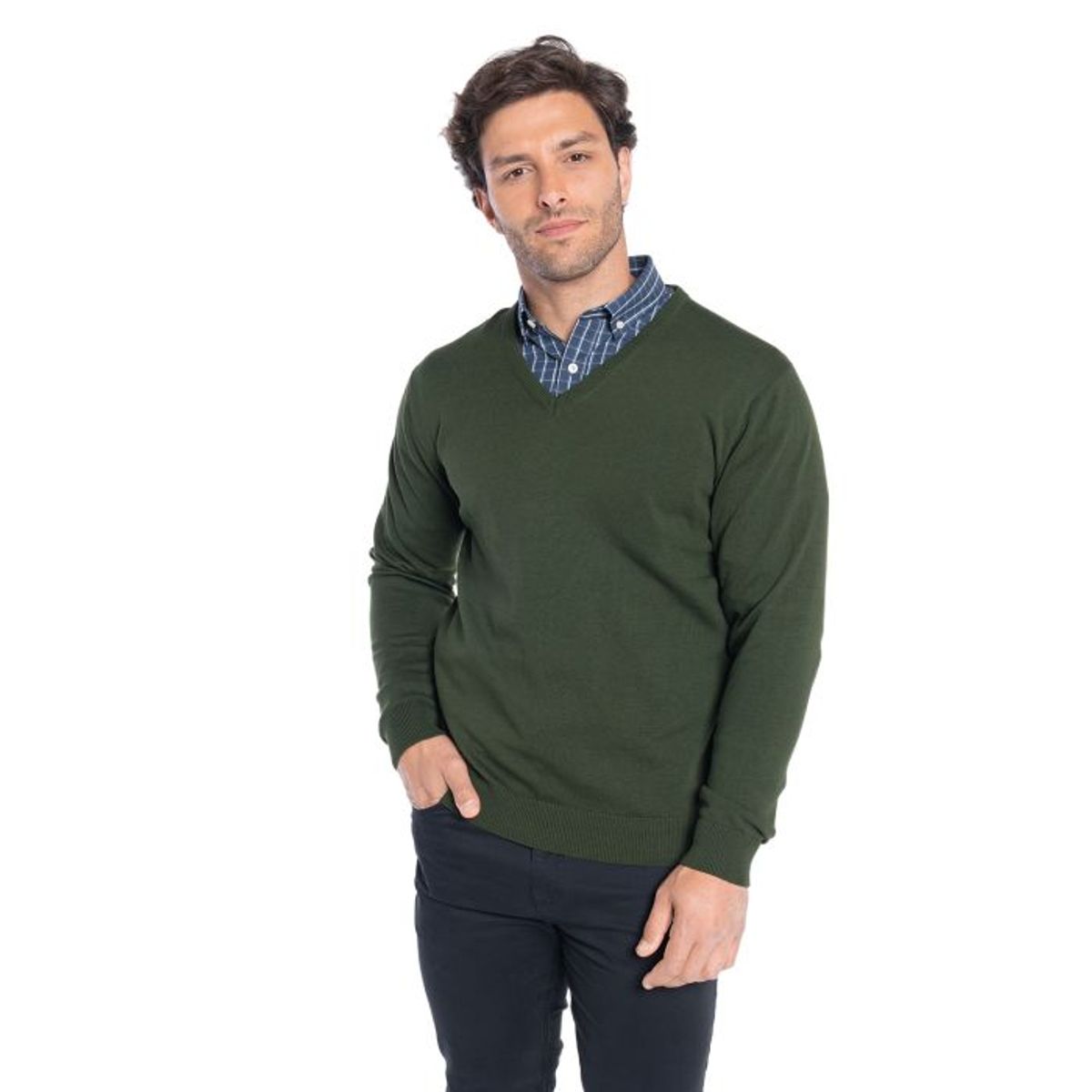 TRUVAL - Sweater Cuello V Hombre