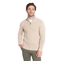 TRUVAL - Sweater Cuello Alto Cierre Hombre