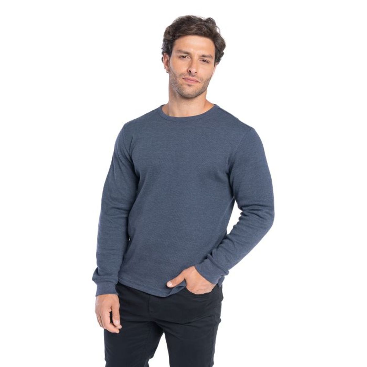 TRUVAL - Polera Manga Larga Waffle Hombre