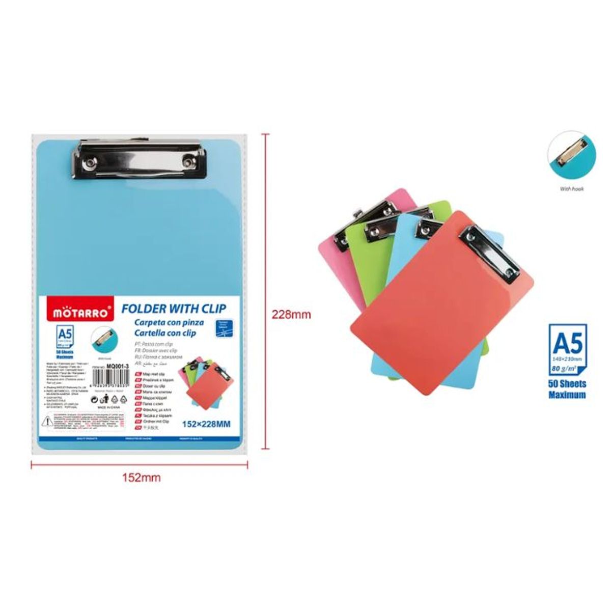 GENERICO - Anotador Plástico colores A5 23x15cm