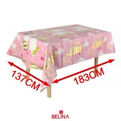 GENERICO - Mantel plastico Baby girl rosa 137x183cm