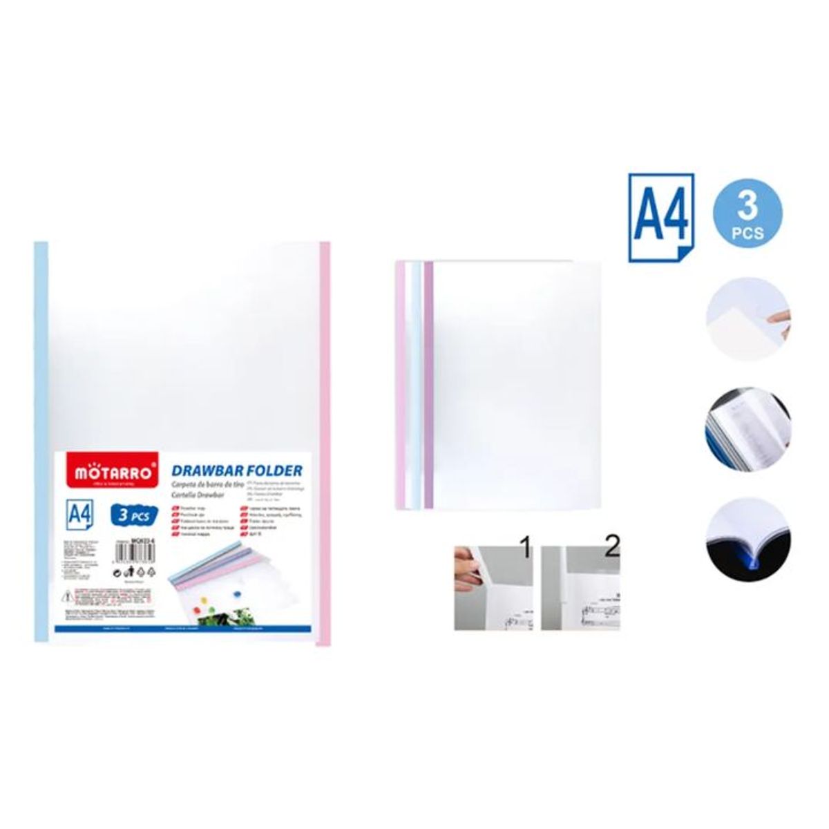 GENERICO - Carpetas Fast Vinil 21 x 29 cm 3pcs