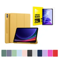 GENERICO - Funda Más Lámina De Vidrio Para Galaxy Tab A11 Plus / A9 Plus 11 " - Dorado