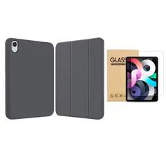 GENERICO - Fundas iPad Más Lámina De Vidrio Para iPad 10.2 (7/8/9gen) - Gris Oscuro