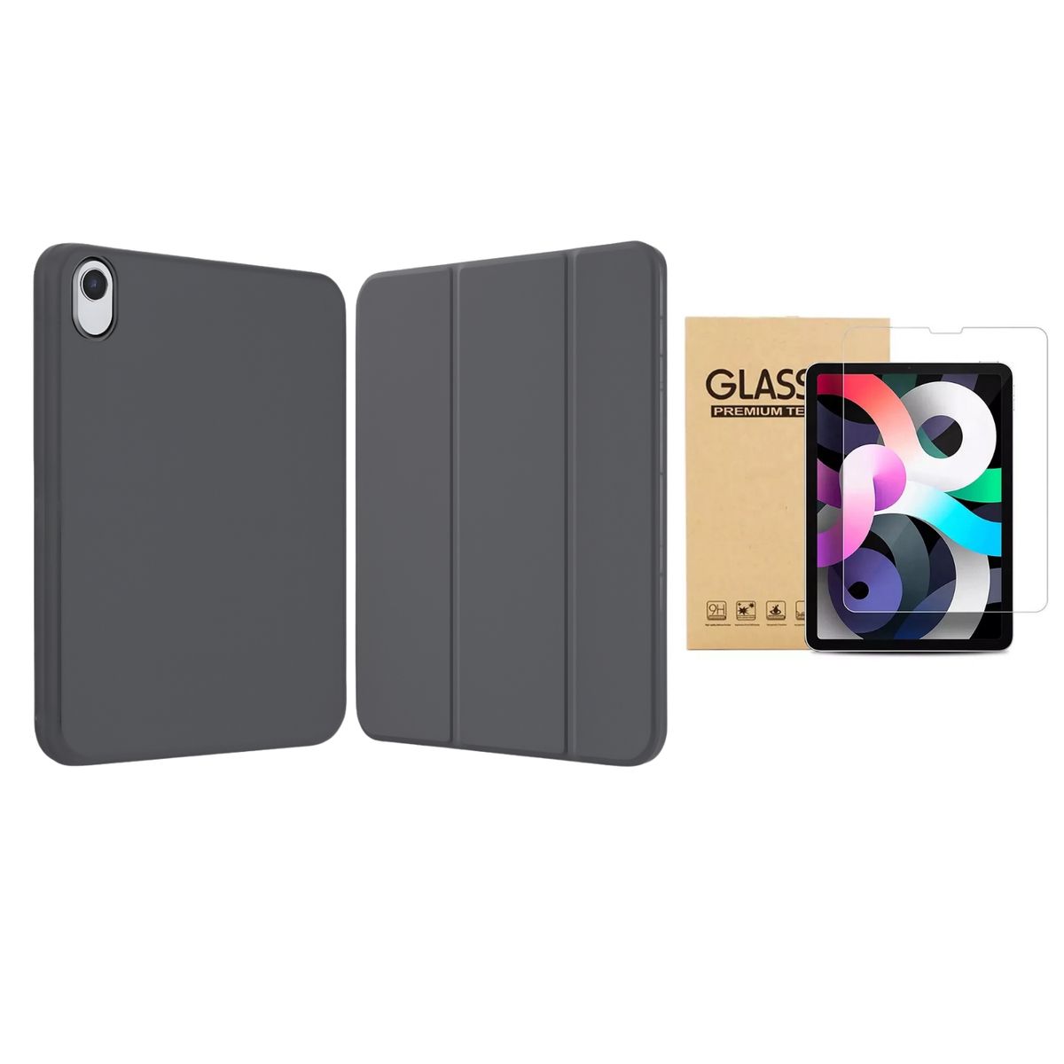 GENERICO - Fundas iPad Más Lámina Vidrio Para iPad 10 Gen/A16 (11GEN) - Gris Oscuro
