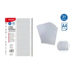 GENERICO - Divisores para Carpetas Gris A4 31 hojas