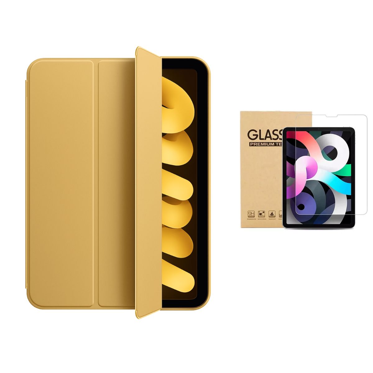 GENERICO - Fundas iPad Más Lámina De Vidrio Para iPad Air 13 M2 / M3 - Dorado