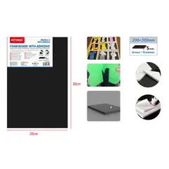 GENERICO - Tablero Espuma Plumavit Adhesiva Negro 20x30cm