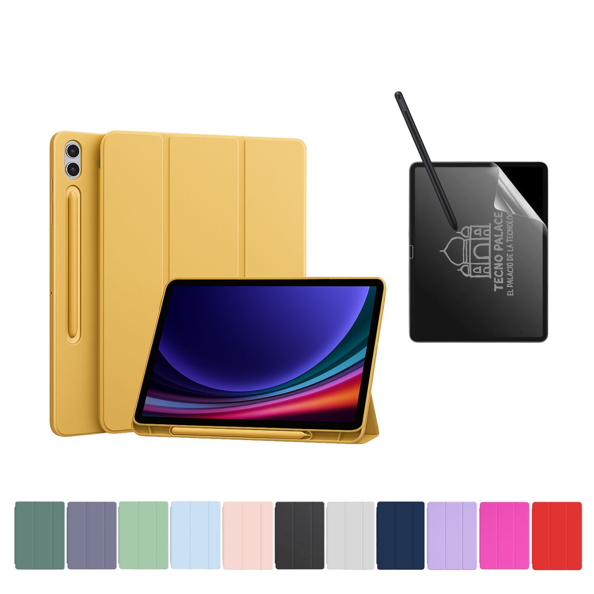 TECNOPALACE - Funda Más Lámina PaperLike Para Galaxy Tab S9Plus-S9FePlus-S10Plus - Dorado