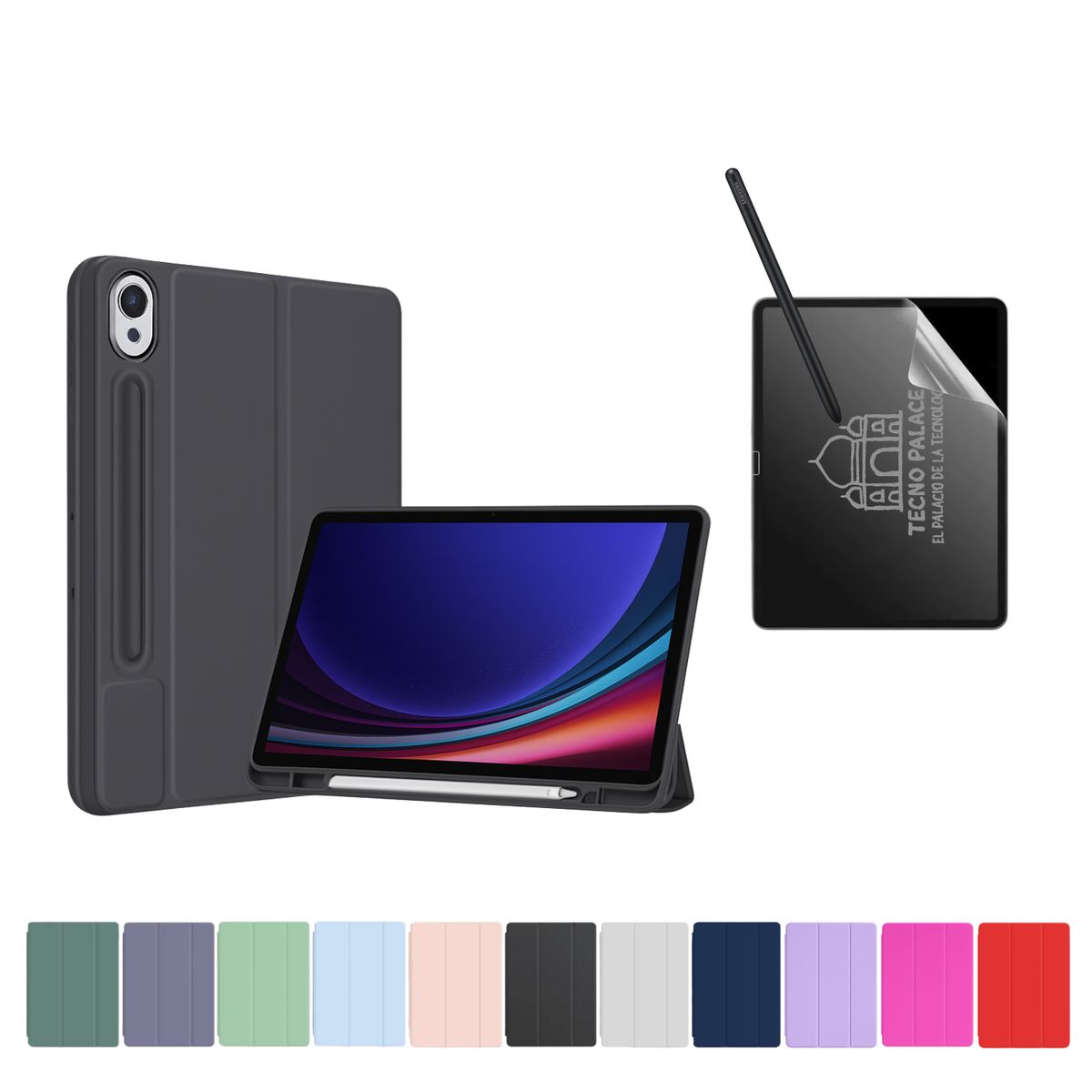 GENERICO - Funda Más Lámina PaperLike Para Galaxy Tab A11 Plus / A9 Plus 11 " - Gris Oscuro