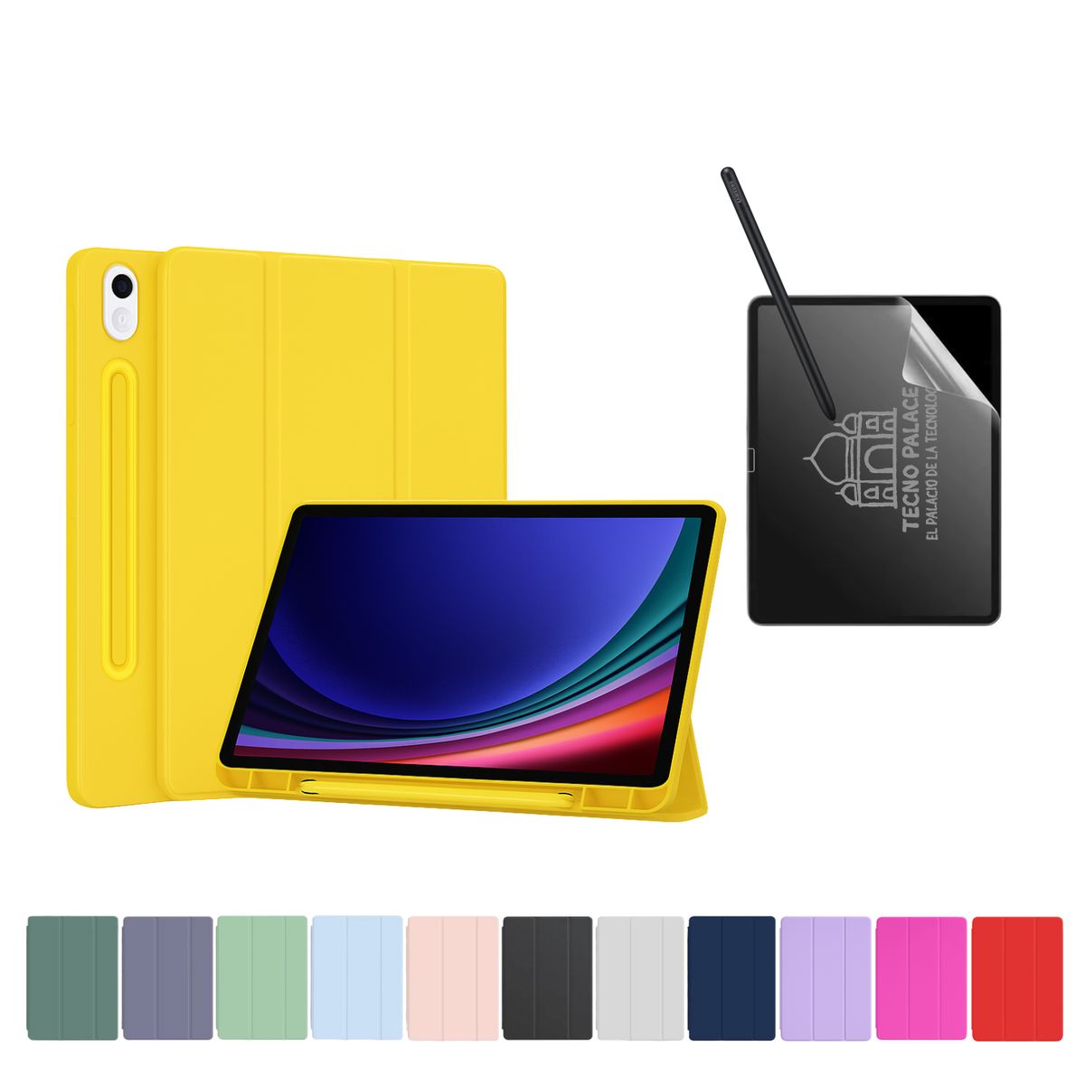 TECNOPALACE - Funda Más Lámina PaperLike Para Galaxy Tab S6 Lite - Amarillo