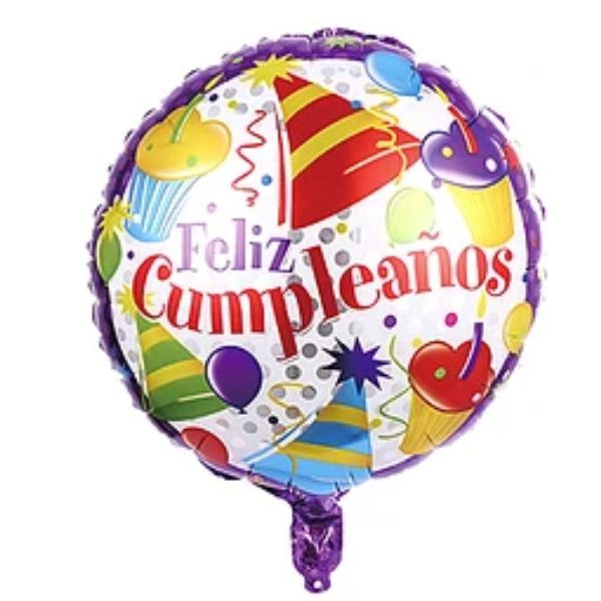 GENERICO - Globo metálico feliz cumpleaños redondo 45cm