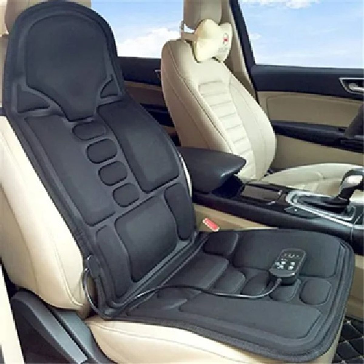 GENERICO - Cojín Masajeador Espalda Coche Massage JB-100B Plegable Vibración Calor