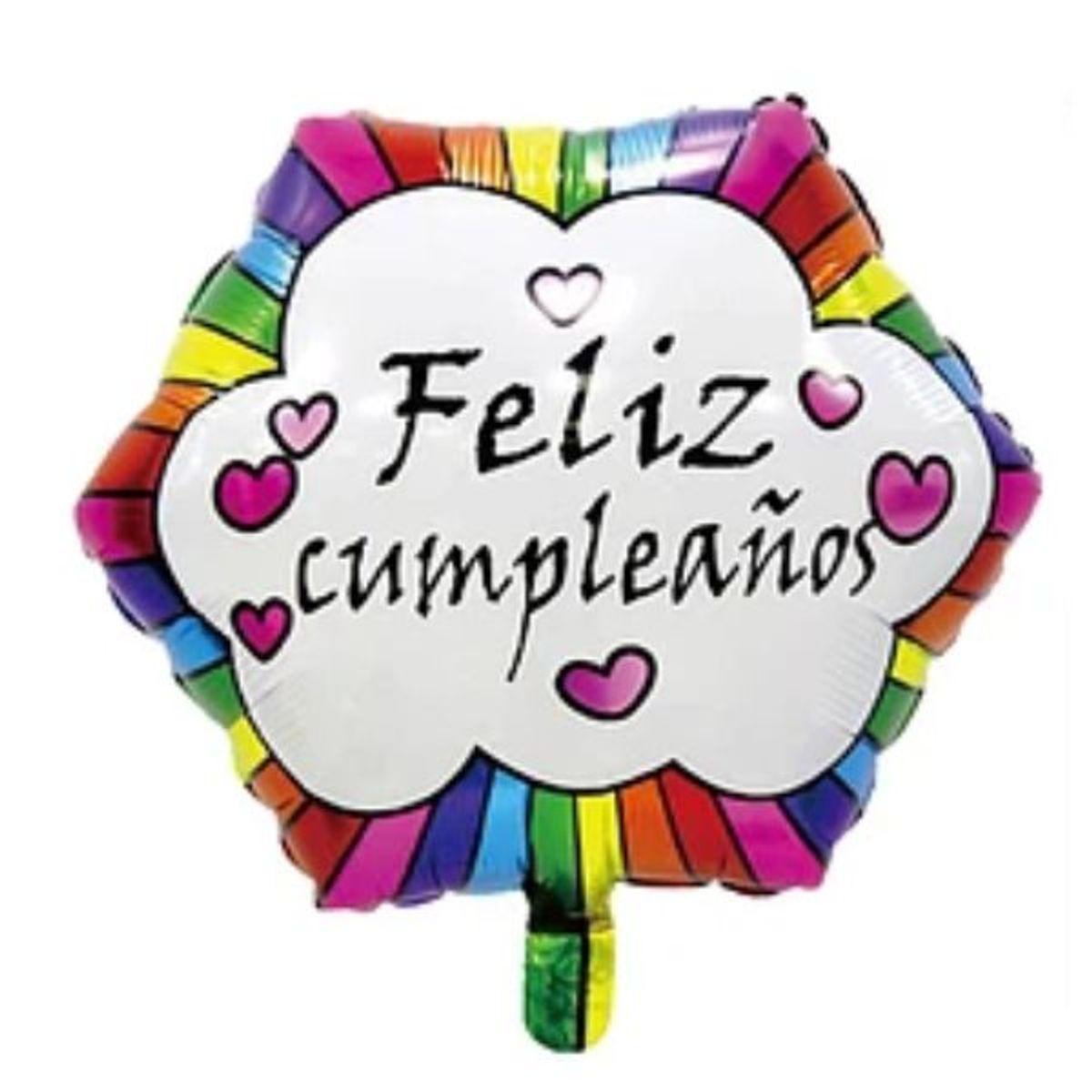 GENERICO - Globo metalico feliz cumpleaños hexagono 45cm