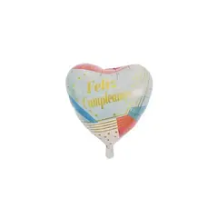 GENERICO - Globo metálico corazón feliz cumpleaños 45cm