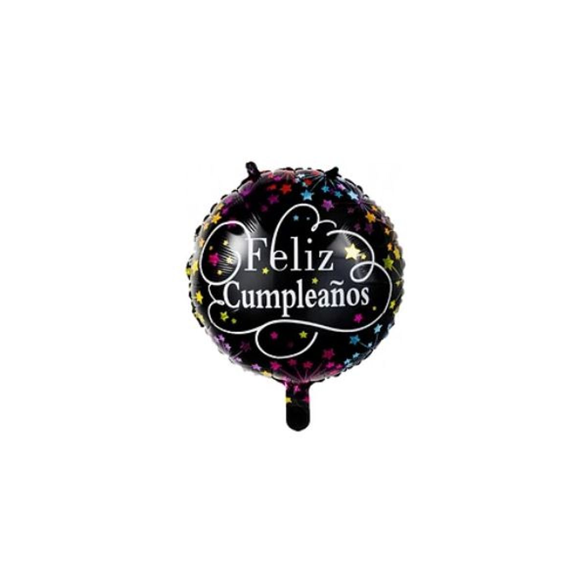 GENERICO - Globo metalizado feliz cumpleaños negro 45cm