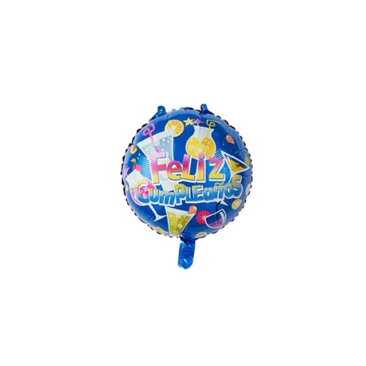 GENERICO - Globo metalizado feliz cumpleaños azul 45cm