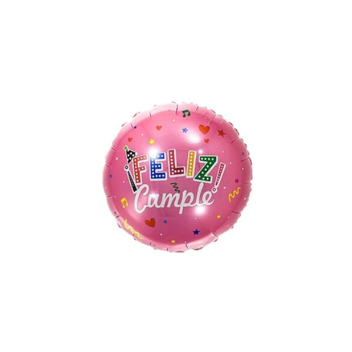 GENERICO - Globo metálico rosa feliz cumpleaños 45cm