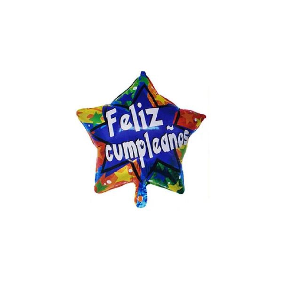 GENERICO - Globo metálico estrella feliz cumpleaños 45cm