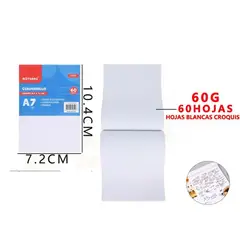 GENERICO - Block de Hoja Blanca 10x7cm 60Hojas