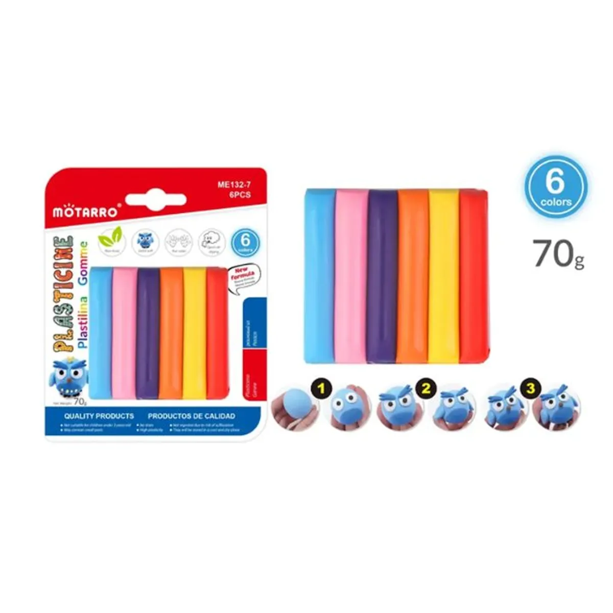 GENERICO - Plasticina 70g De 6 Colores