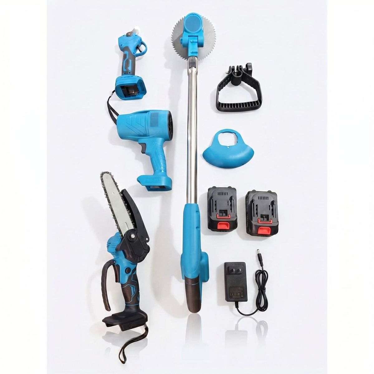 MOVI - Kit Jardinería Inalámbrico 6 en 1 + 2 Baterías 600W: Orilladora, Motosierra y Podador